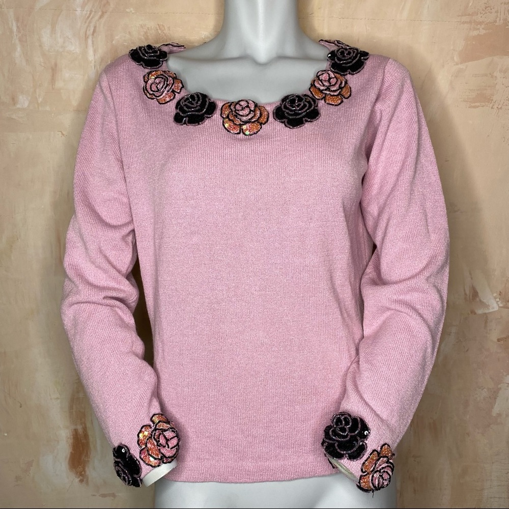 Small Philip & Jane Gordon Sequin Rose Sweater